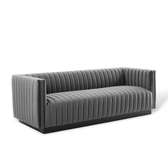Conjure tufted sofa blue /3 seater sofa in blue