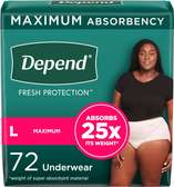 Depend Fresh Protection Adult Diapers 72 Pack