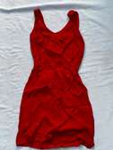 MANGO red sleeveless dress with open back