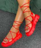 Lace up wedge sandals