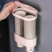 Twin strip disposable cups holder