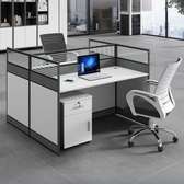 Office Desk: Rectangular Desk With Chalk Top & Twin Pedestal