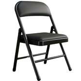 Foldable Metal Framed Black Armless Study Chair