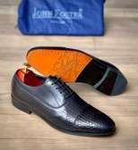 Quality Men John Foster Lace Up Premium Leather Shoes Black