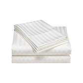 6x6 White Stripped Bedsheet Set (2 sheets & 2 Pillowcases)