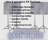 Hire 4 speaker PA packages