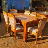 6 Seater Dining Table Sets - Solid Mahogany Wood