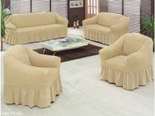 beige stretchable Turkish sofa covers
