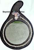 Brown Leather calabash mirro