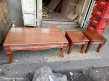 Pure solid mahogany coffee tables with stools