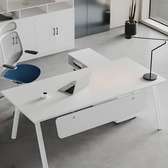 Office Desks: Metal Stand Executive Office Desk with Storage