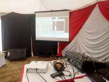 small pa package,projector and tripod screen fror hire