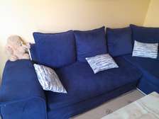 L- Shaped navy blue comfy sofa