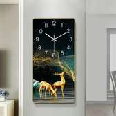 Crystal porcelain decorative wall clock with a glass cover