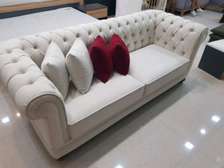 Chesterfield 3 seater rolled arms creamy sofa