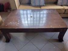 Brown rectangular table