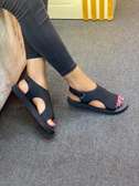 Ladies Breathable Fashion Women Sandals Open Toe Flat Black
