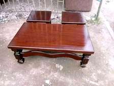 Mahogany wood coffee table set
