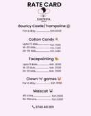 Bouncy castles,face painting,mascots,clowns,cotton candy