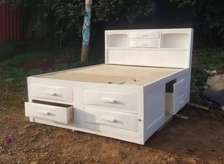 5*6 Wooden bed with side drawers