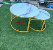 Nesting Coffee Tables Marble Gold Set