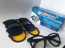 5 In 1 Magic HD Vision Stylish Sunglasses With Quick Change Magnet Lenses