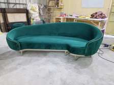 Best green curved three seater sofa set