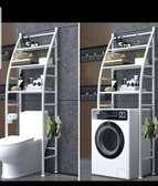 White Over-Toilet Storage Rack Metal Bathroom Shelf