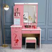 Moniya pink dressing table with cushioned stool