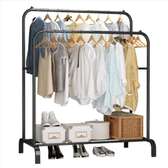 *Double Pole Clothing Rack With Lower Storage Shelf