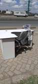Laptop office desk with a headrest chair