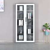 Glass Door Cabinet With Lockable Metal Frame