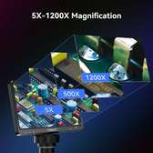 7" LCD Digital Microscope 1200X, 1080P, 12MP, 32GB