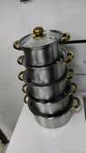 Gold handle Stainless steel cookware pots