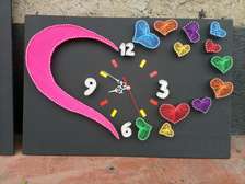Love heart Wall clock string art