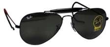 RAY-BAN BLACK AVIATOR SUNGLASSES 58M