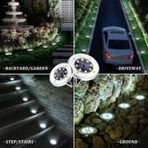 Solar 8 LED Ground lights for garden lawn pathway - 12pcs