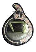 Black Leather African Multicolor Mirror