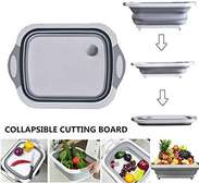 Kitchen Collapsible chopping board with drainer basket