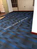 Commercial carpet tiles.