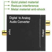 Fiber Optic Toslink To 2-RCA AV Audio Converter