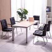 Office Chairs: Leather Office Guest Chair with Fixed Arms