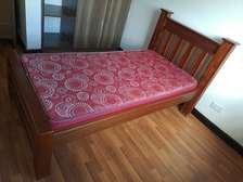 Brown Hardwood 3 by 6 Bed with Matress