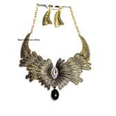 Womens Golden Wings shaped Jewelry Set