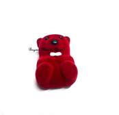 Red Teddy Shaped Velvet Ring Box