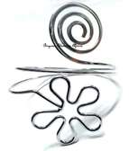 Womens Silver Flower Armlet with earrings