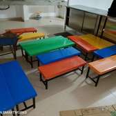 Kindergarten dining tables and benches