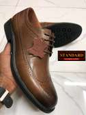 MEDIUM-BROWN LEATHER BROGUE SHOES