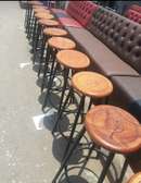 Wooden counter Stools with Black Metal Frame