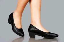 Flat black low heel